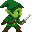 A small pixel-art game character generated in Tsubu